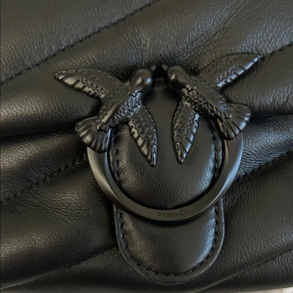 Pinko Black Crossbody Bag with Black Chain Strap - Picture 5 of 8